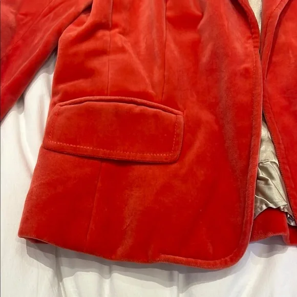 J.crew Elegant Red Velvet Women's Blazer - Picture 4 of 4